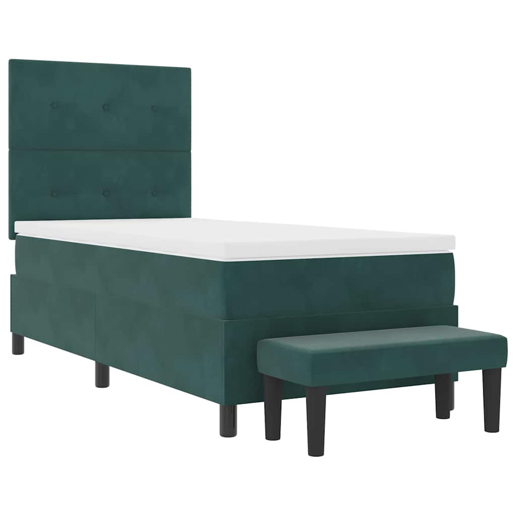 Krevet s opruga kutije Tamnozelena 200 x 100 cm Baršun