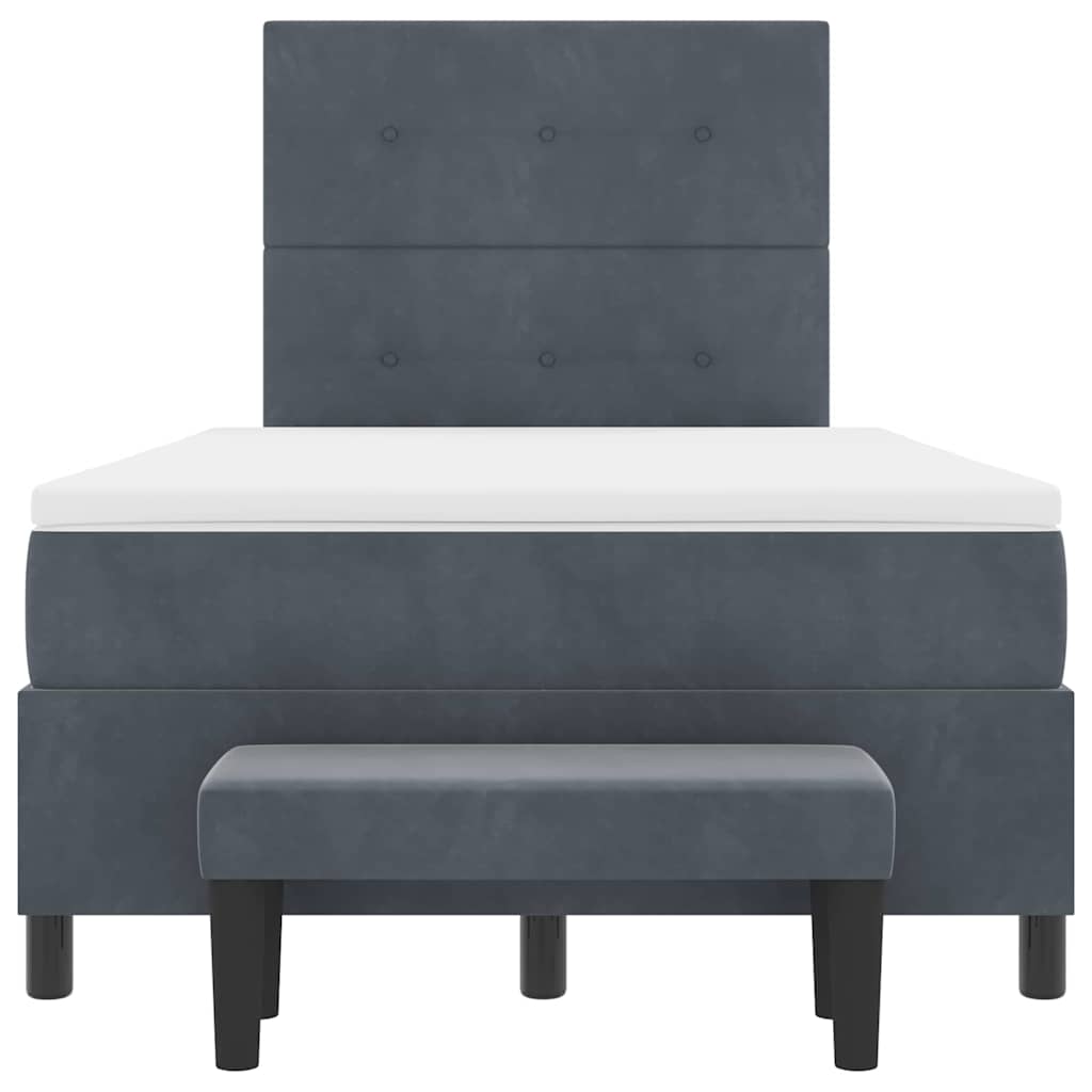 Krevet s opruga kutije Tamno siva 200 x 120 cm Baršun