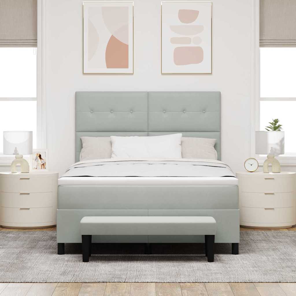 Krevet s opruga kutije Svjetlosiva 190 x 140 cm Baršun