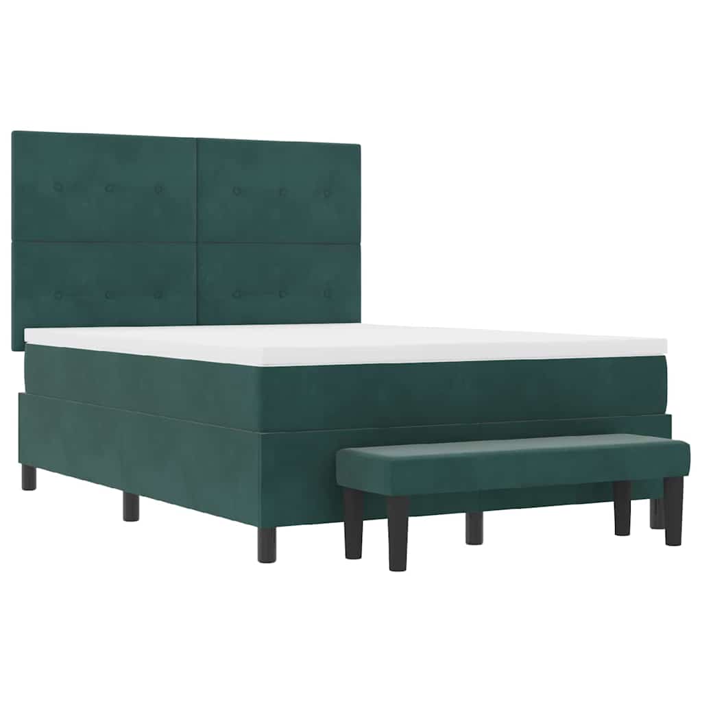 Krevet s opruga kutije Tamnozelena 200 x 140 cm Baršun