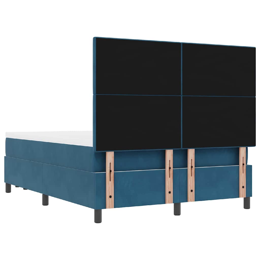 Krevet s opruga kutije Tamno plava 200 x 140 cm Baršun