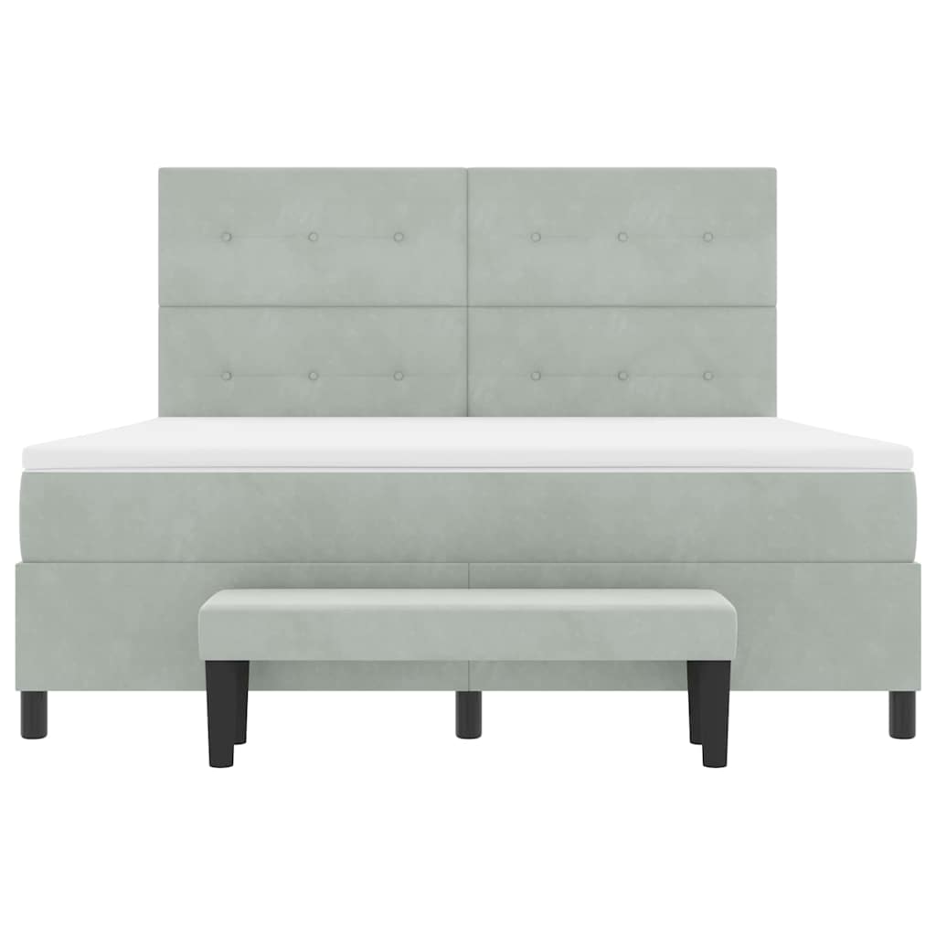 Krevet s opruga kutije Svijetlo siva 200 x 180 cm Baršun