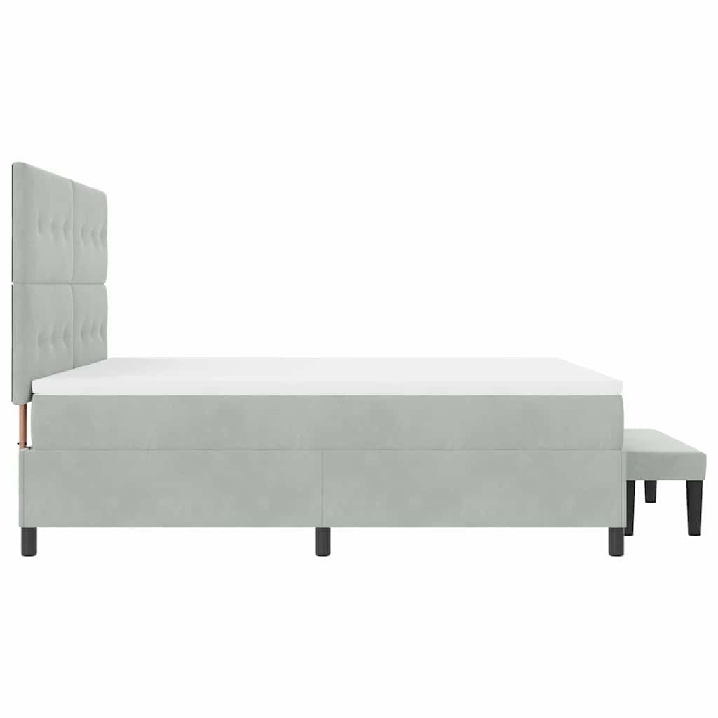 Krevet s opruga kutije Svijetlo siva 200 x 180 cm Baršun