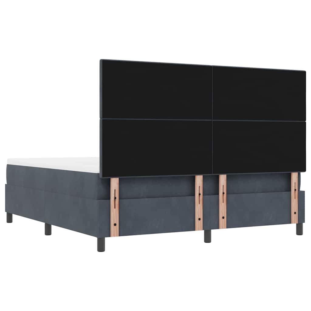 Krevet s opruga kutije Tamno siva 200 x 180 cm Baršun