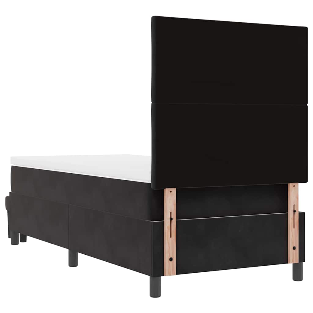 Krevet s opruga kutije s uzglavljem Crna 190 x 90 cm Baršun
