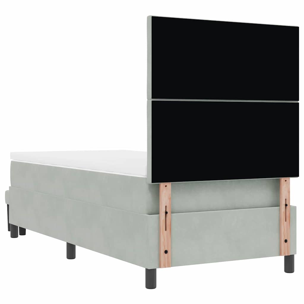 Krevet s opruga kutije Svijetlo siva 200 x 90 cm Baršun