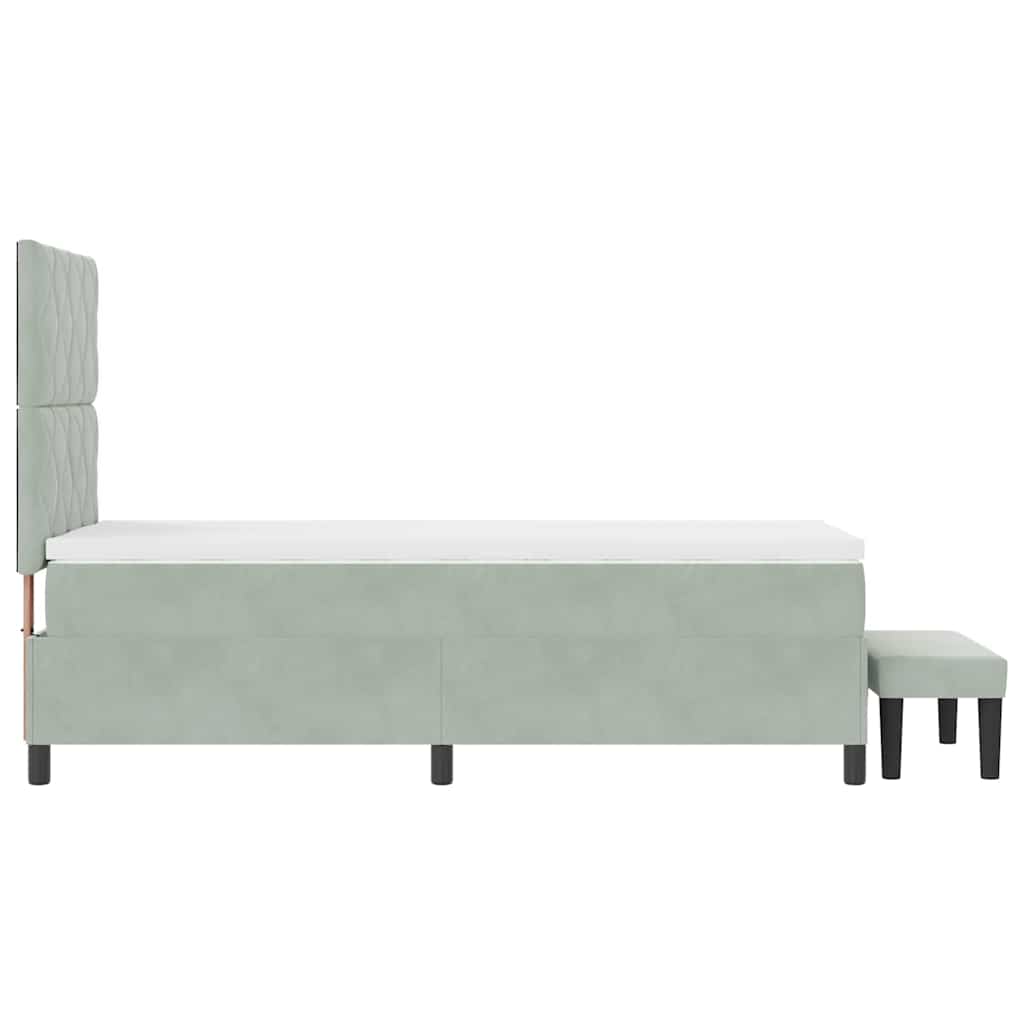 Krevet s opruga kutije Svijetlo siva 200 x 90 cm Baršun
