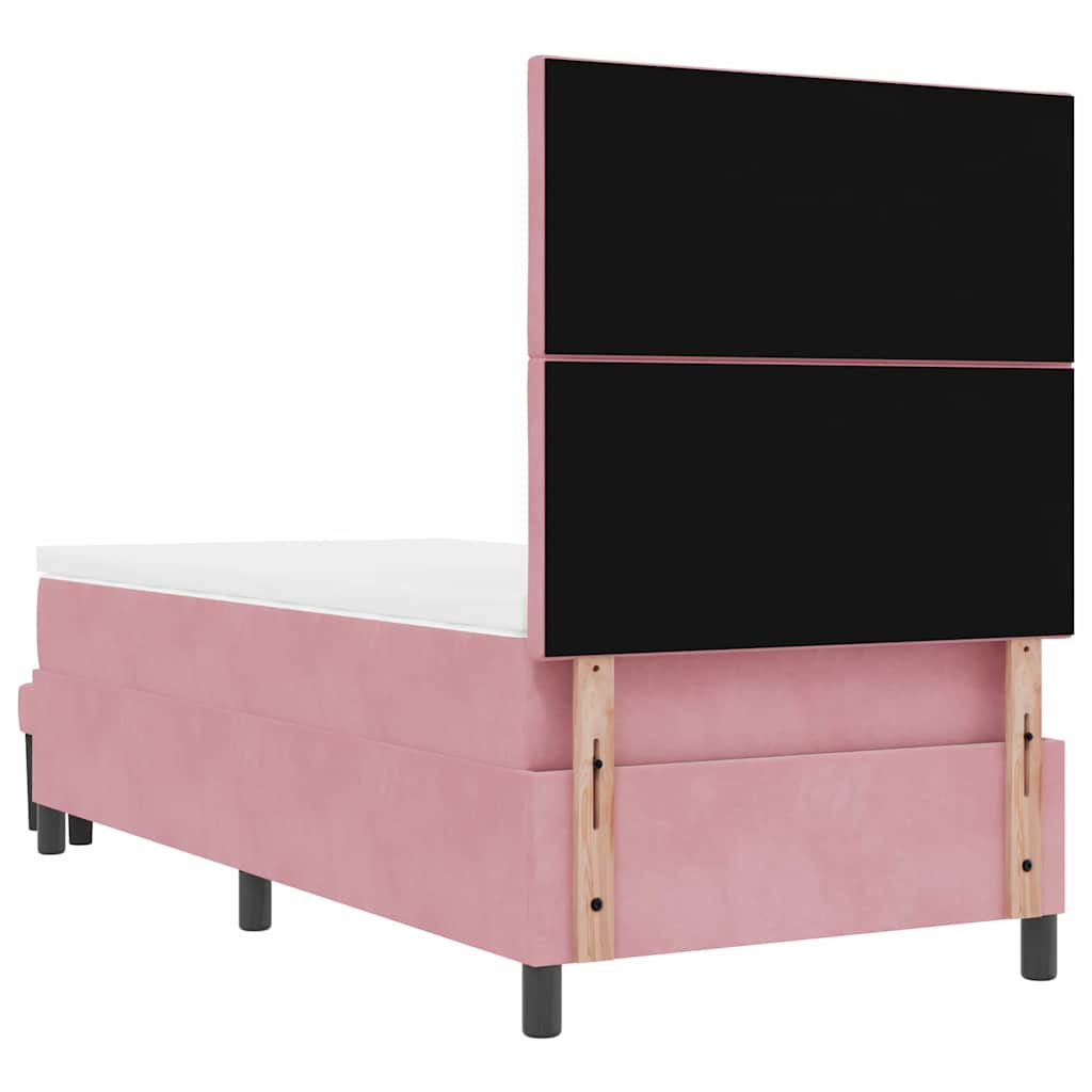 Krevet s opruga kutije Ružičasta 200 x 90 cm Baršun