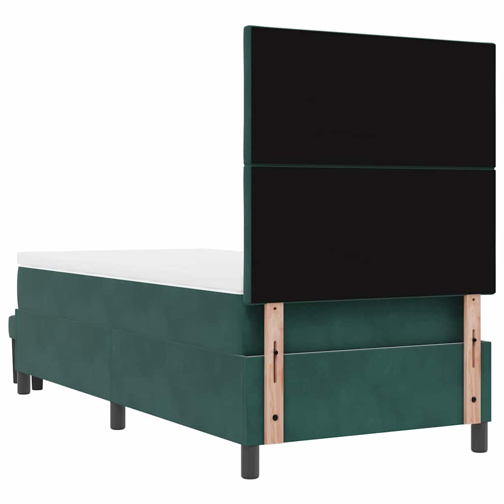 Krevet s opruga kutije Tamnozelena 200 x 100 cm Baršun