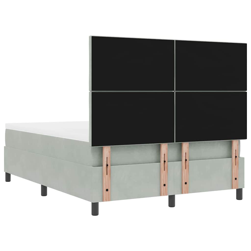 Krevet s opruga kutije Svijetlo siva 190 x 140 cm Baršun