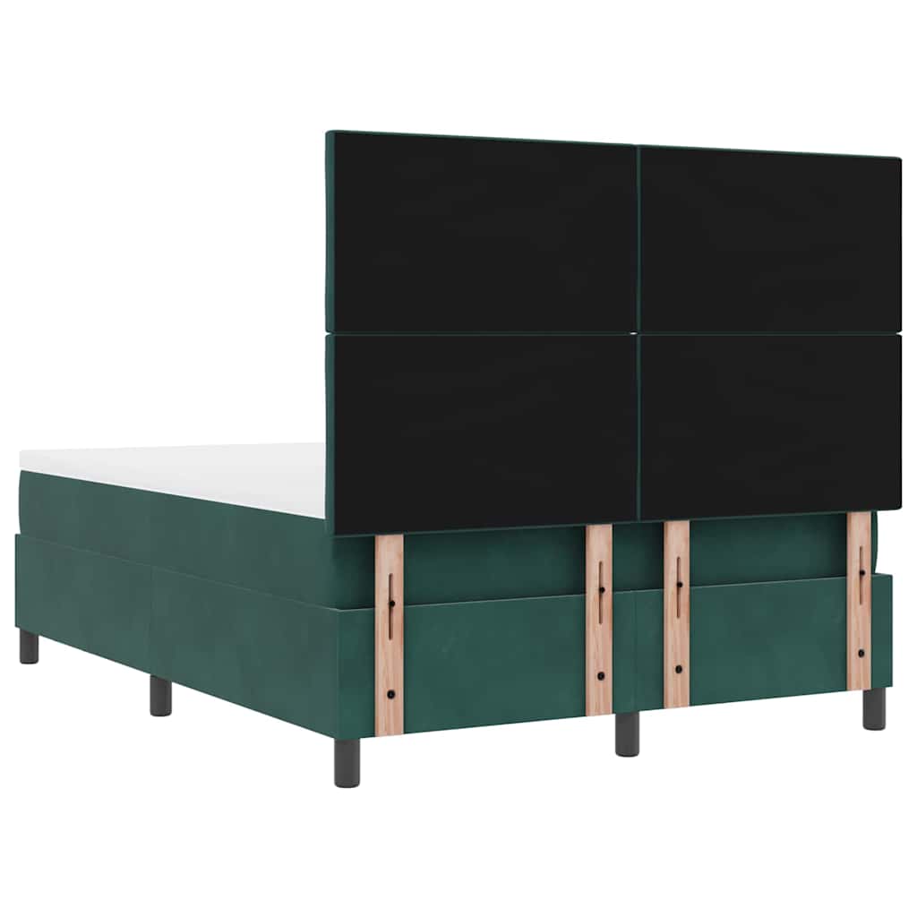 Krevet s opruga kutije Tamnozelena 200 x 140 cm Baršun