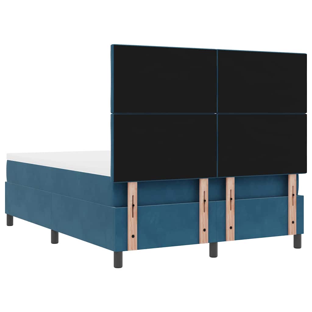 Krevet s opruga kutije Tamno plava 200 x 140 cm Baršun