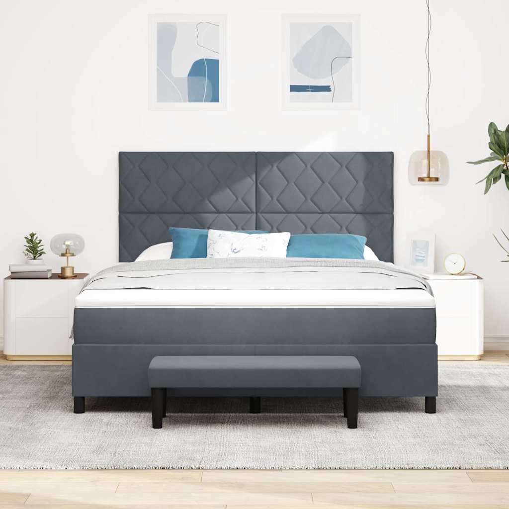 Krevet s opruga kutije Tamno siva 200 x 180 cm Baršun