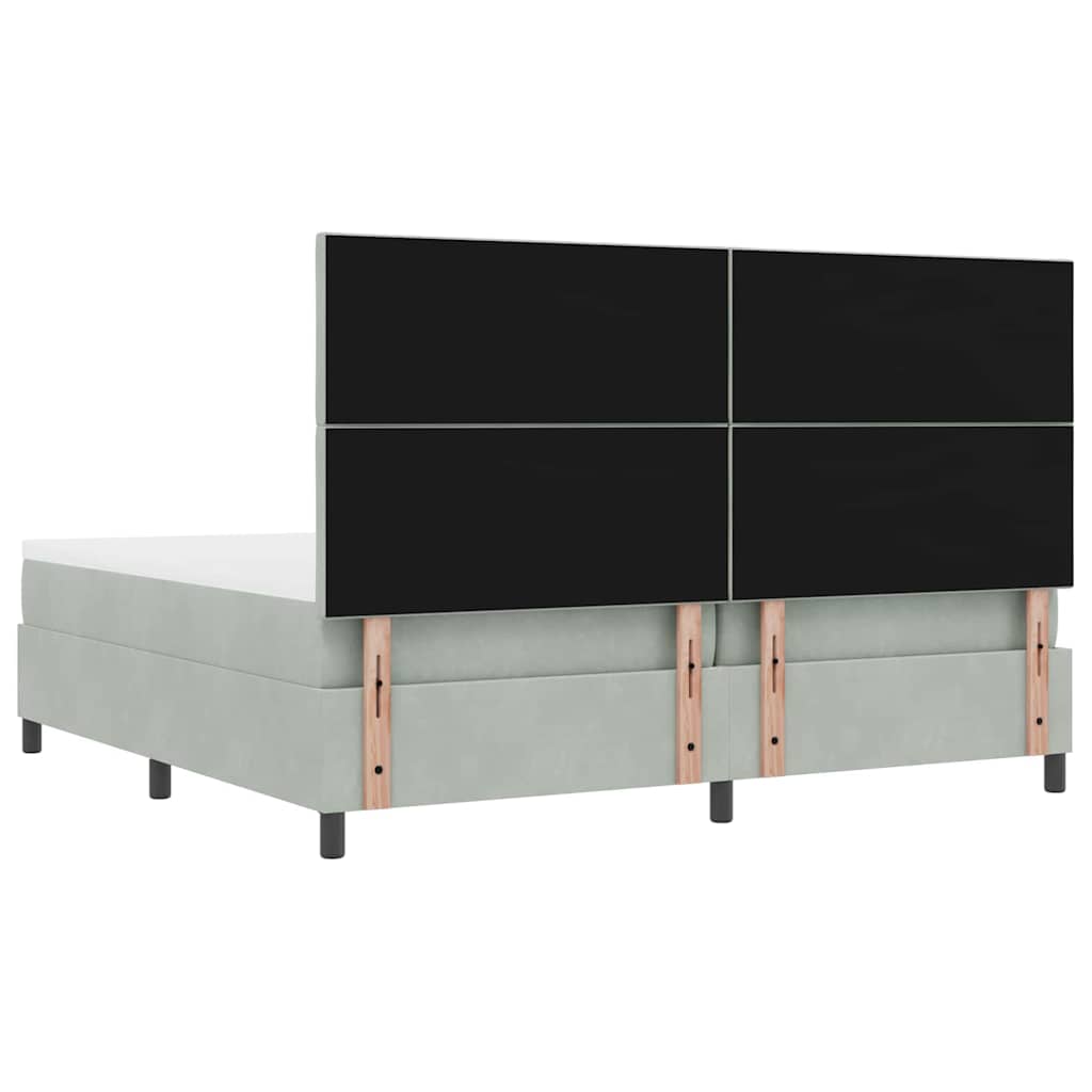 Krevet s opruga kutije Svijetlo siva 200 x 200 cm Baršun