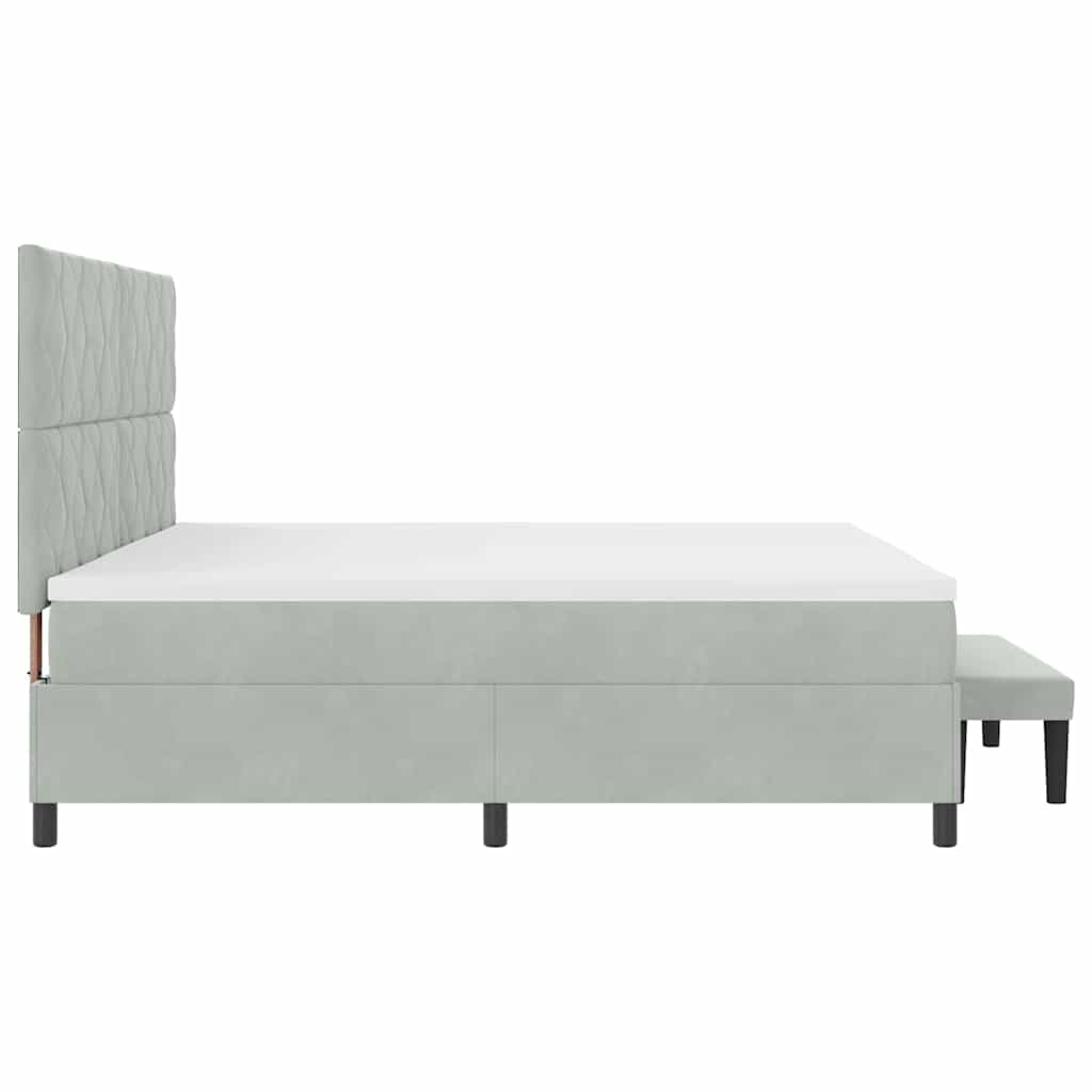 Krevet s opruga kutije Svijetlo siva 200 x 200 cm Baršun