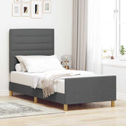 Krevetna konstrukcija Tamno siva 80 x 200 cm tkanina