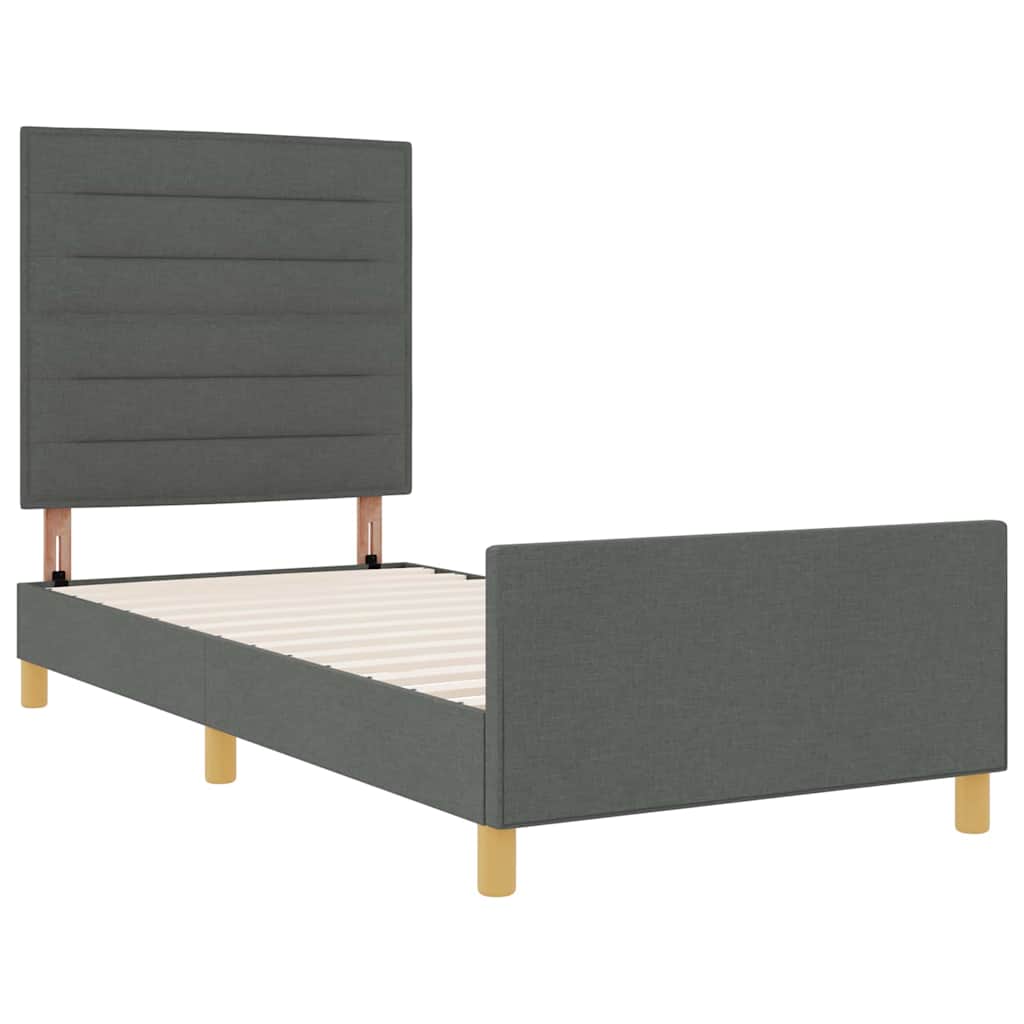 Krevetna konstrukcija Tamno siva 80 x 200 cm tkanina