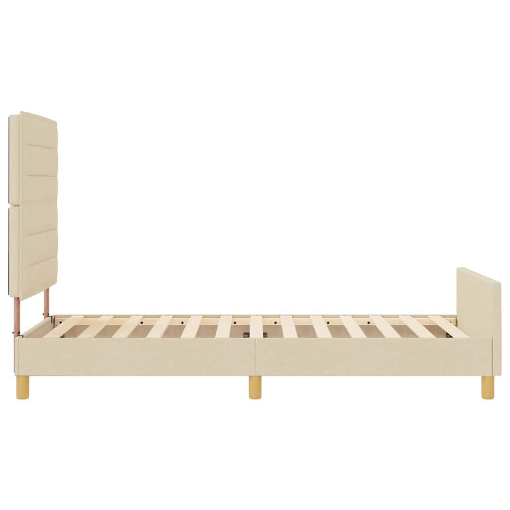 Krevetna konstrukcija s uzglavljem Krema 80 x 200 cm tkanina