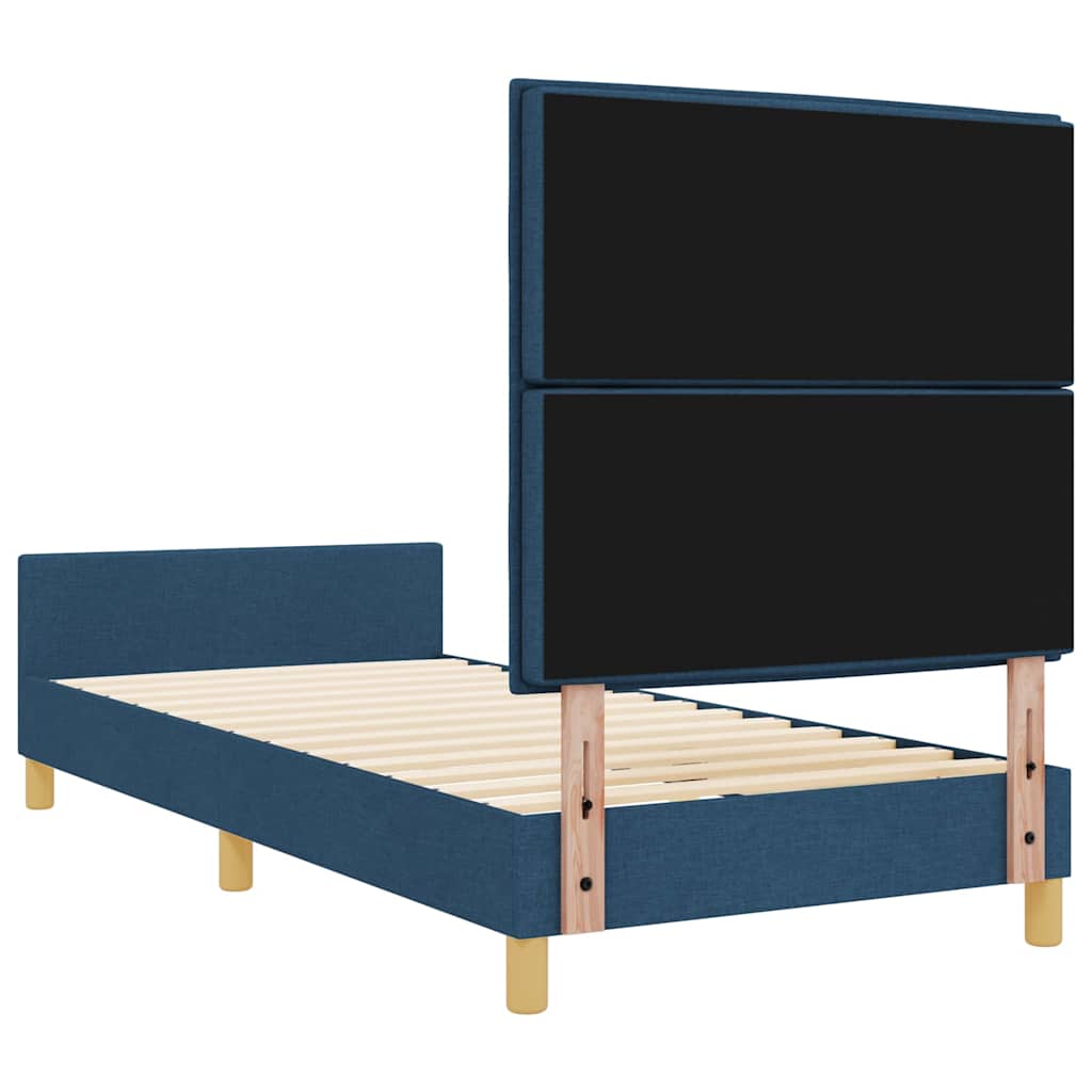 Krevetna konstrukcija s uzglavljem Plava 80 x 200 cm tkanina