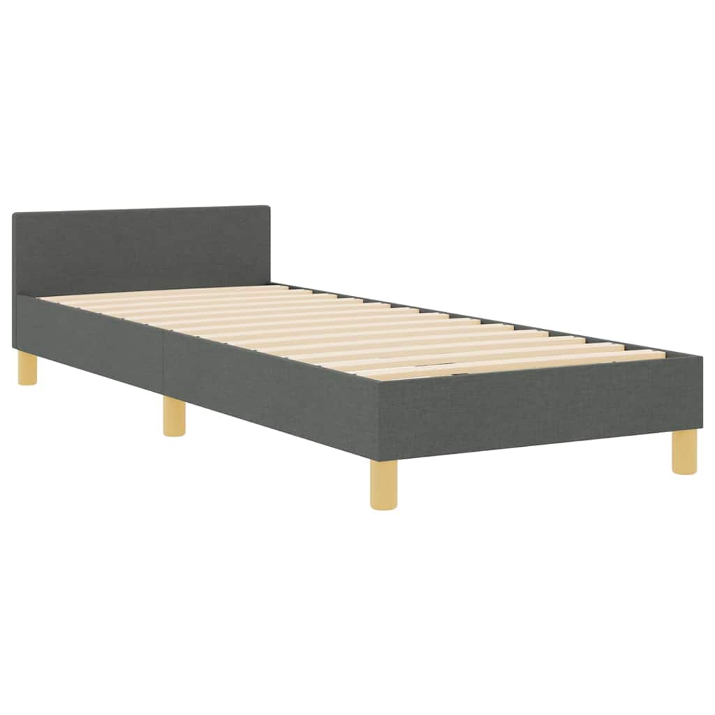 Krevetna konstrukcija Tamno siva 90 x 190 cm tkanina
