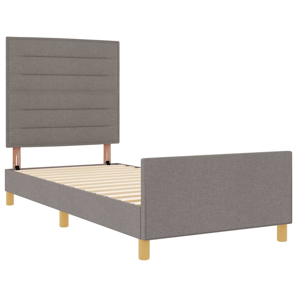 Krevetna konstrukcija Sivo-smeđa 100 x 200 cm tkanina