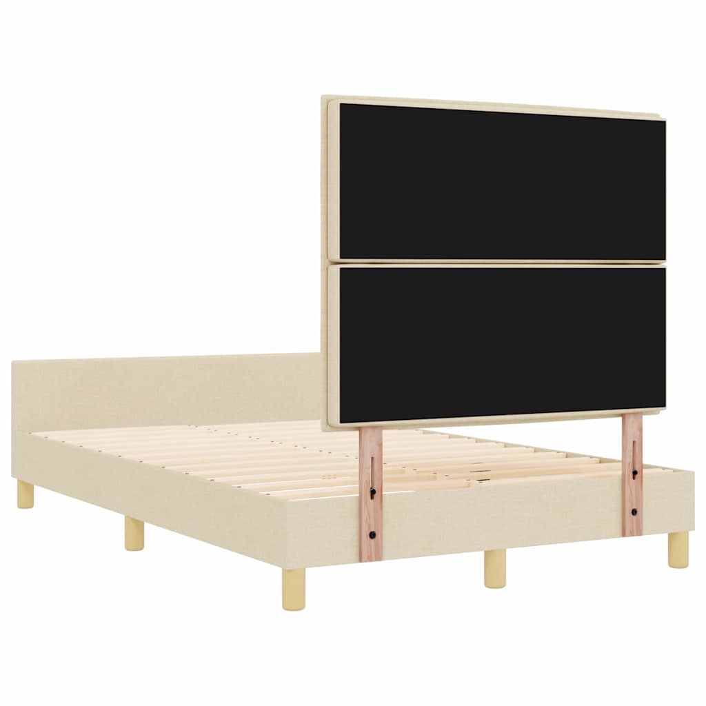 Krevetna konstrukcija s uzglavljem Krema 140 x 190 cm tkanina