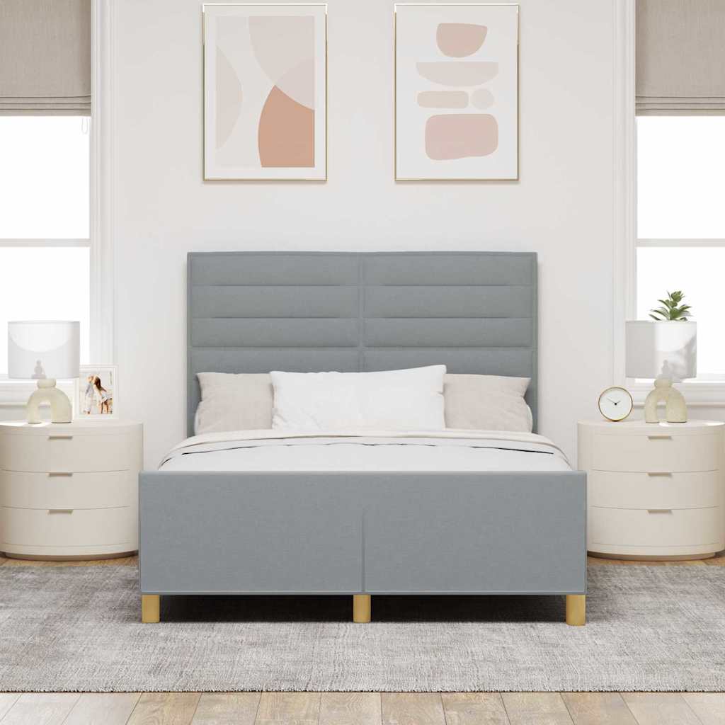 Krevetna konstrukcija Svjetlosiva 140 x 200 cm tkanina