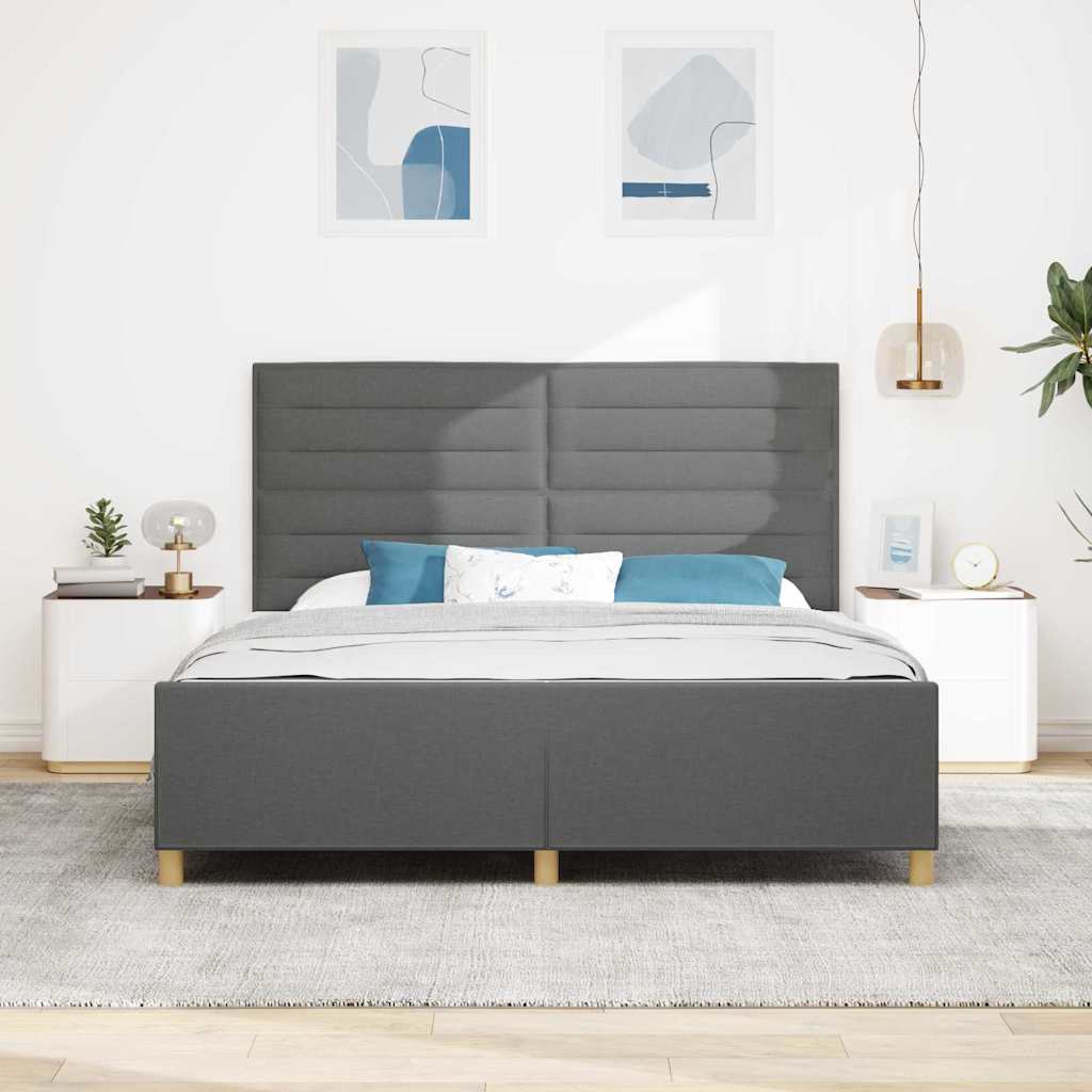 Krevetna konstrukcija Tamno siva 180 x 200 cm tkanina