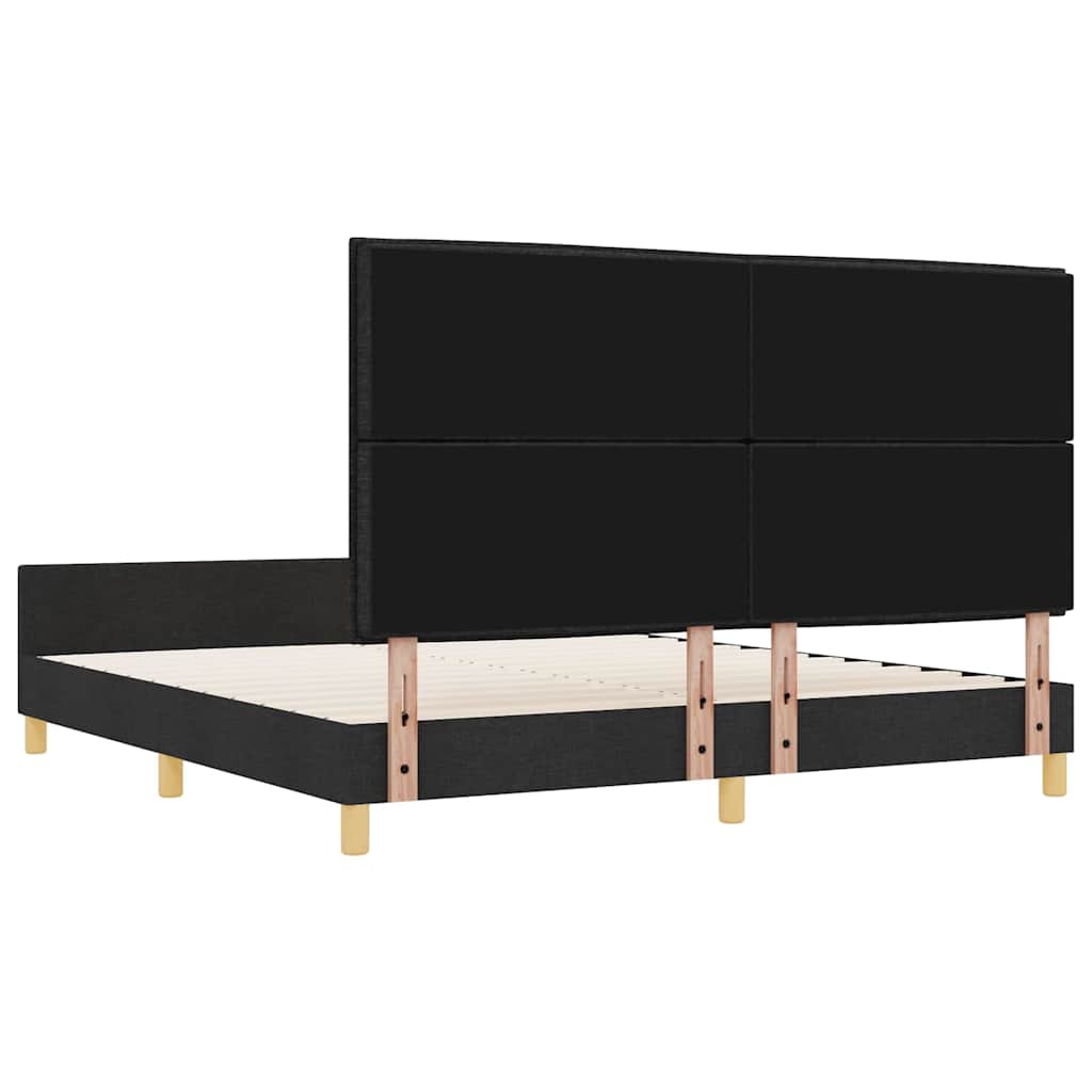 Krevetna konstrukcija s uzglavljem Crna 180 x 200 cm tkanina