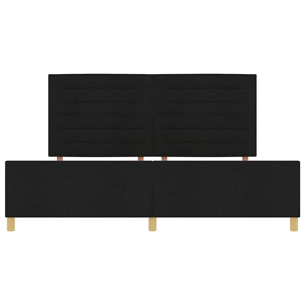 Krevetna konstrukcija s uzglavljem Crna 200 x 200 cm tkanina