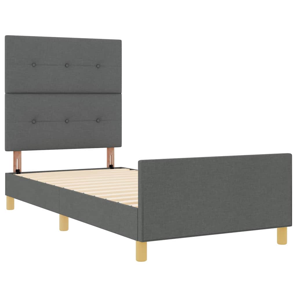 Krevetna konstrukcija Tamno siva 80 x 200 cm tkanina