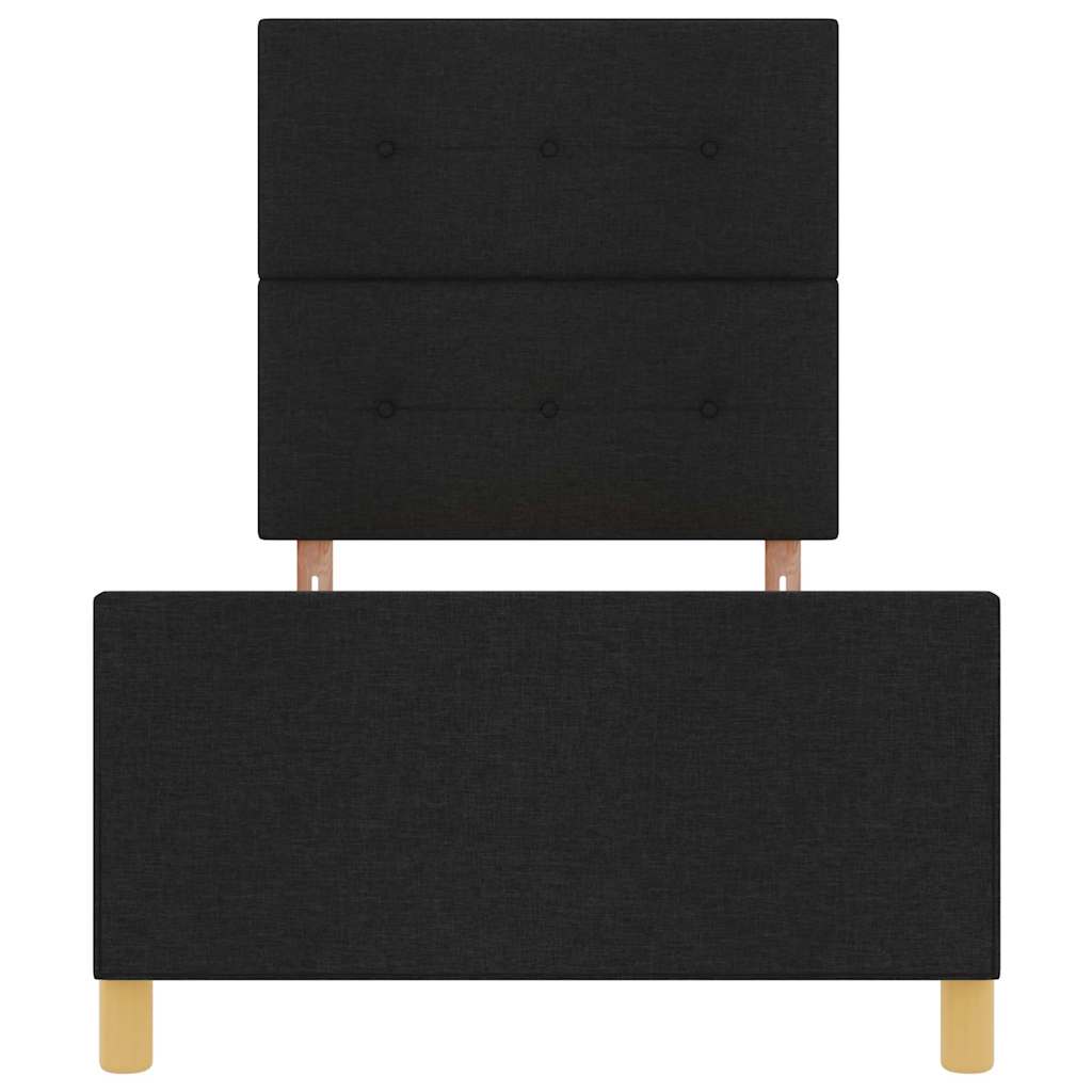 Krevetna konstrukcija s uzglavljem Crna 80 x 200 cm tkanina