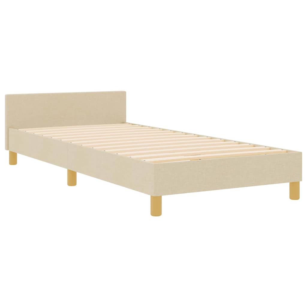 Krevetna konstrukcija s uzglavljem Krema 80 x 200 cm tkanina