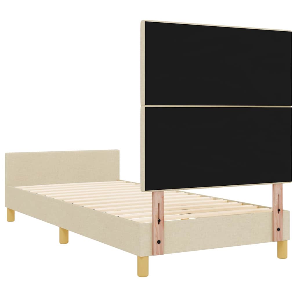 Krevetna konstrukcija s uzglavljem Krema 80 x 200 cm tkanina