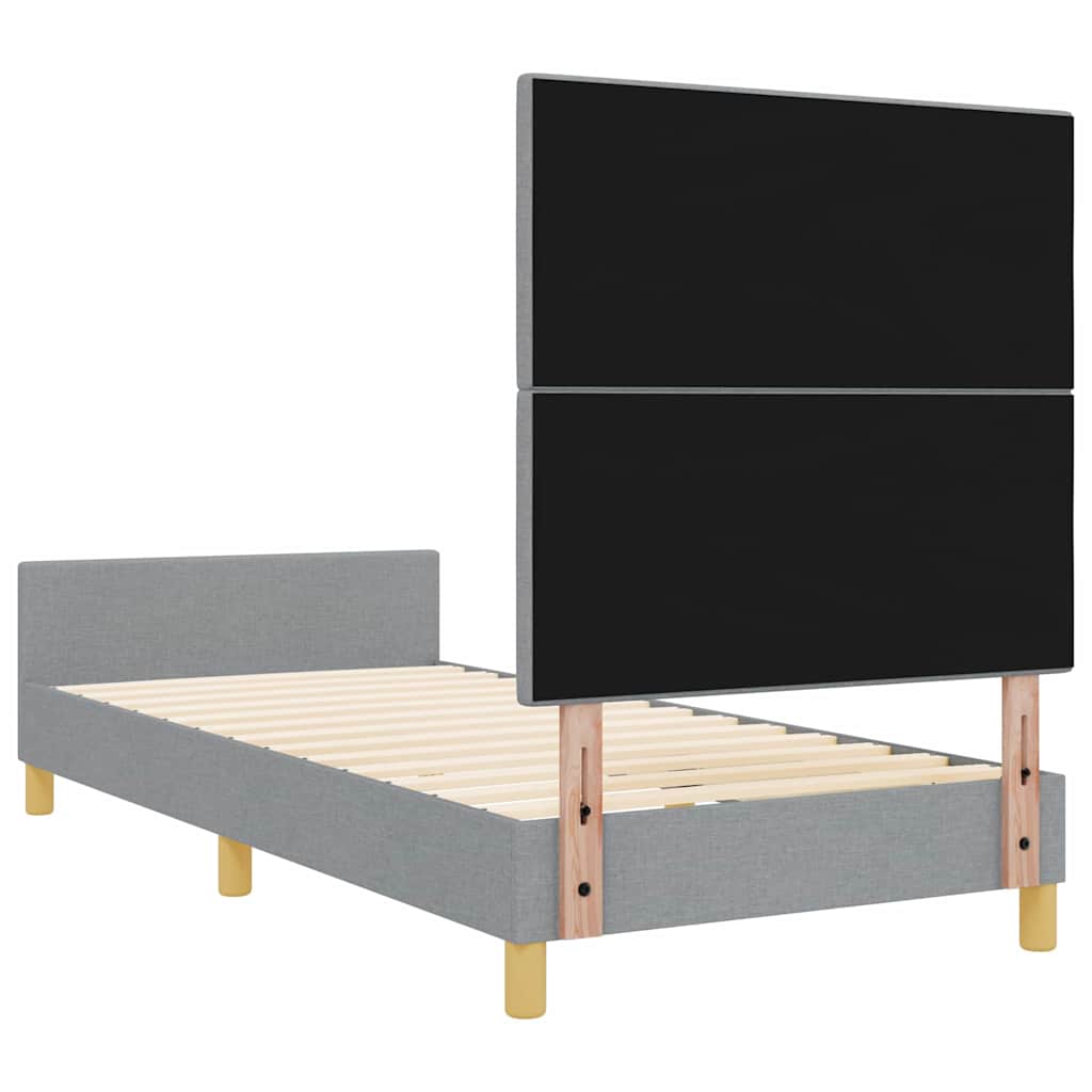 Krevetna konstrukcija Svjetlosiva 90 x 190 cm tkanina
