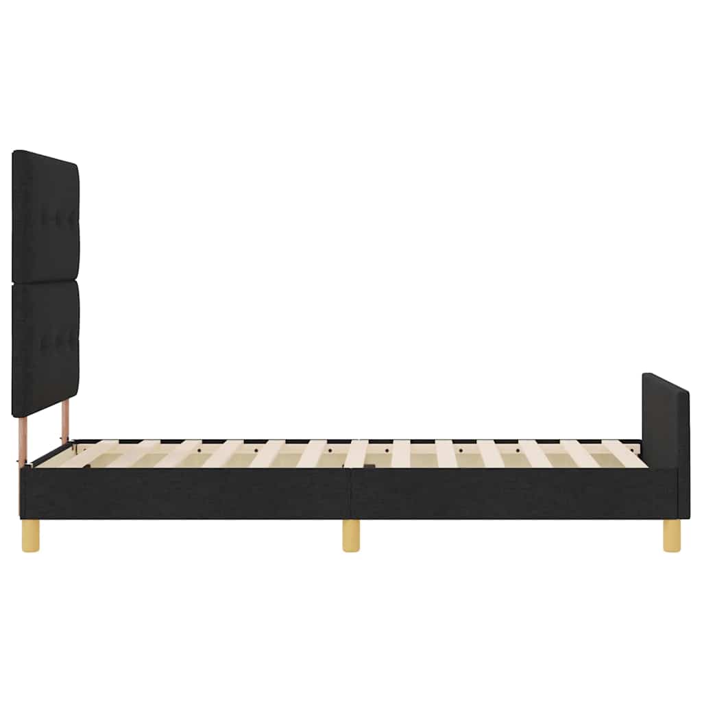 Krevetna konstrukcija s uzglavljem Crna 90 x 200 cm tkanina