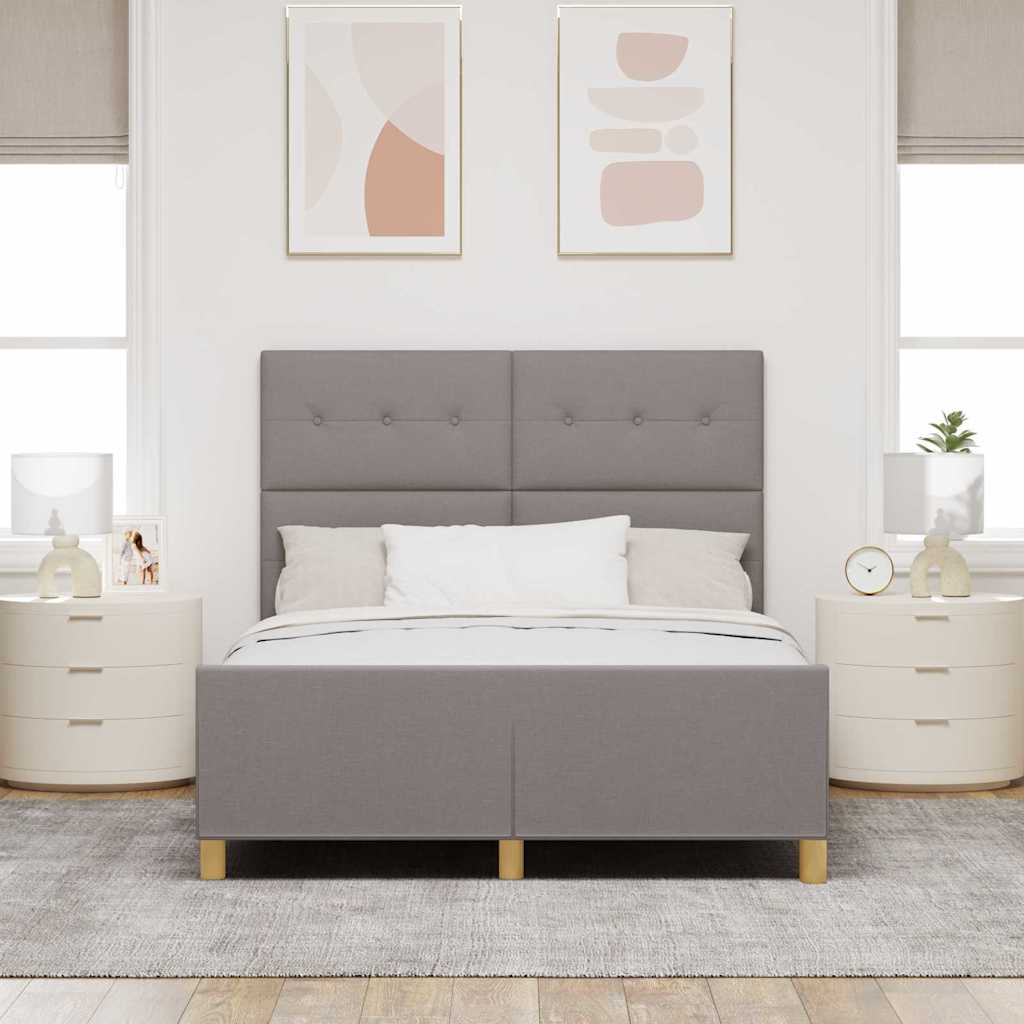 Krevetna konstrukcija Sivo-smeđa 140 x 200 cm tkanina