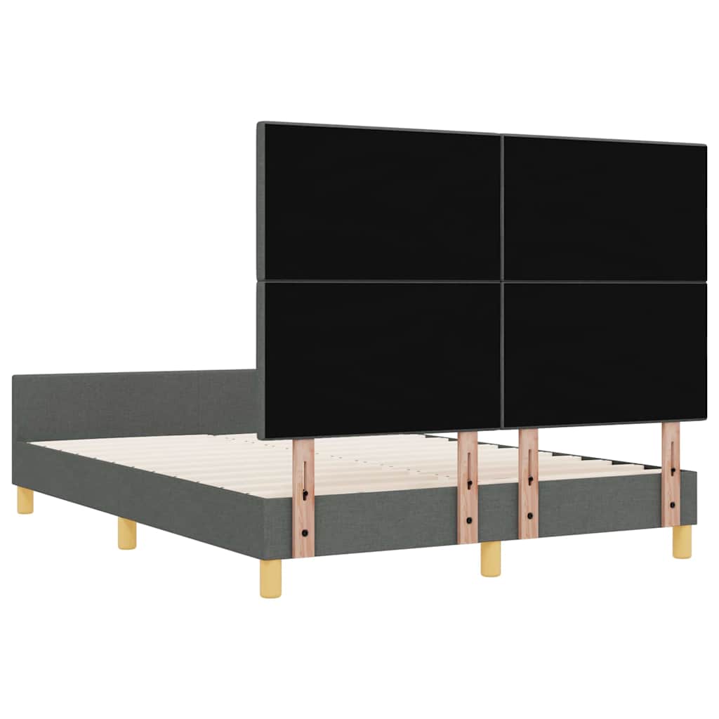 Krevetna konstrukcija Tamno siva 160 x 200 cm tkanina