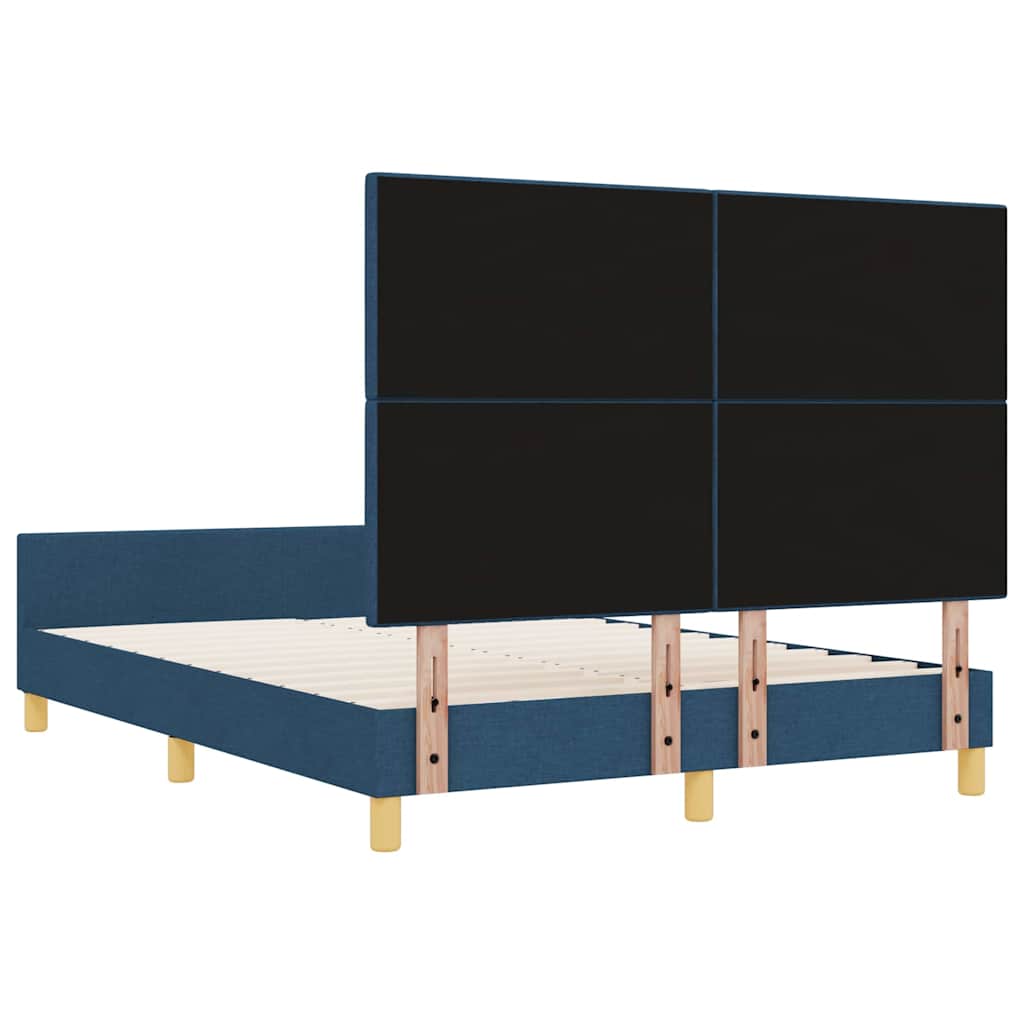 Krevetna konstrukcija s uzglavljem Plava 160 x 200 cm tkanina