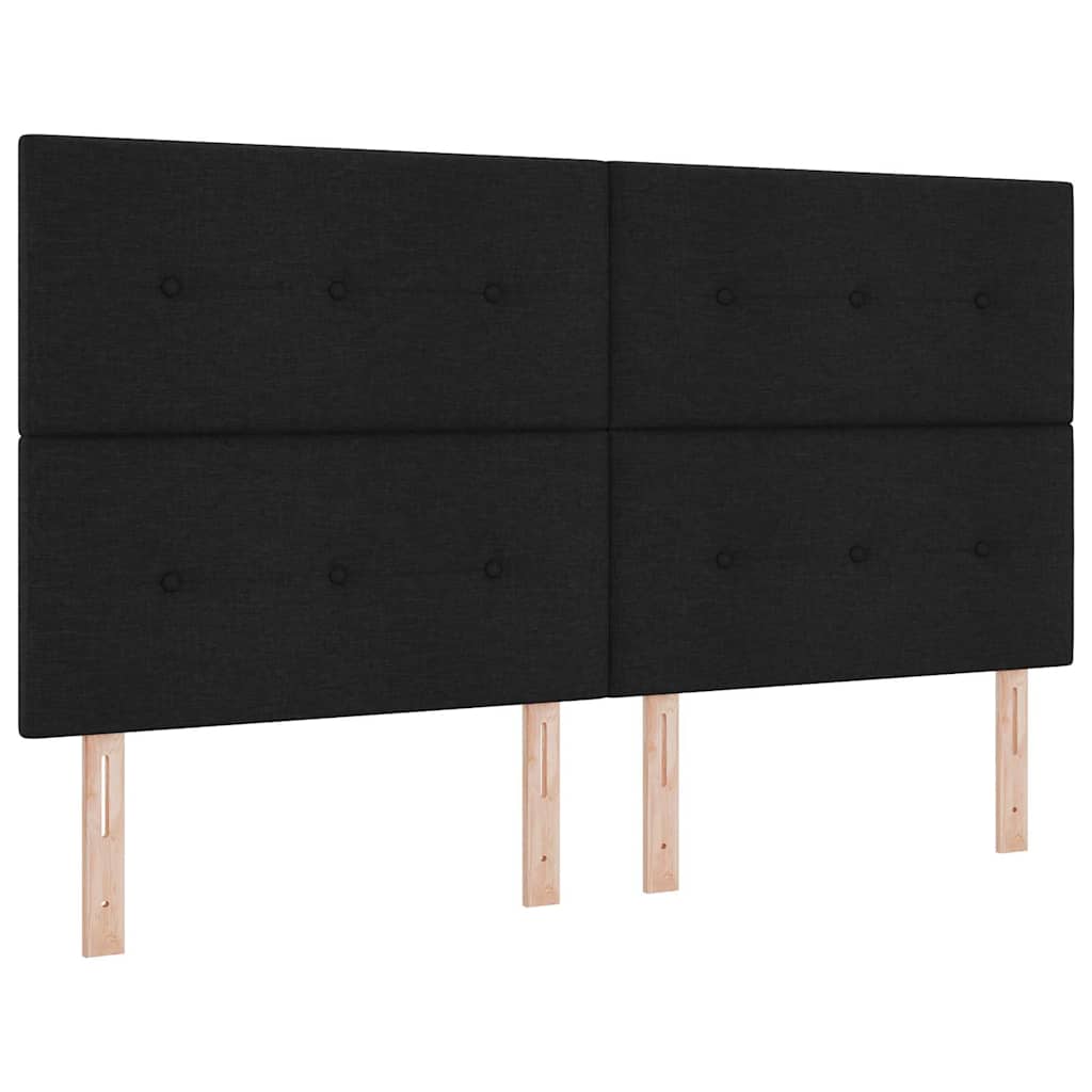 Krevetna konstrukcija s uzglavljem Crna 180 x 200 cm tkanina