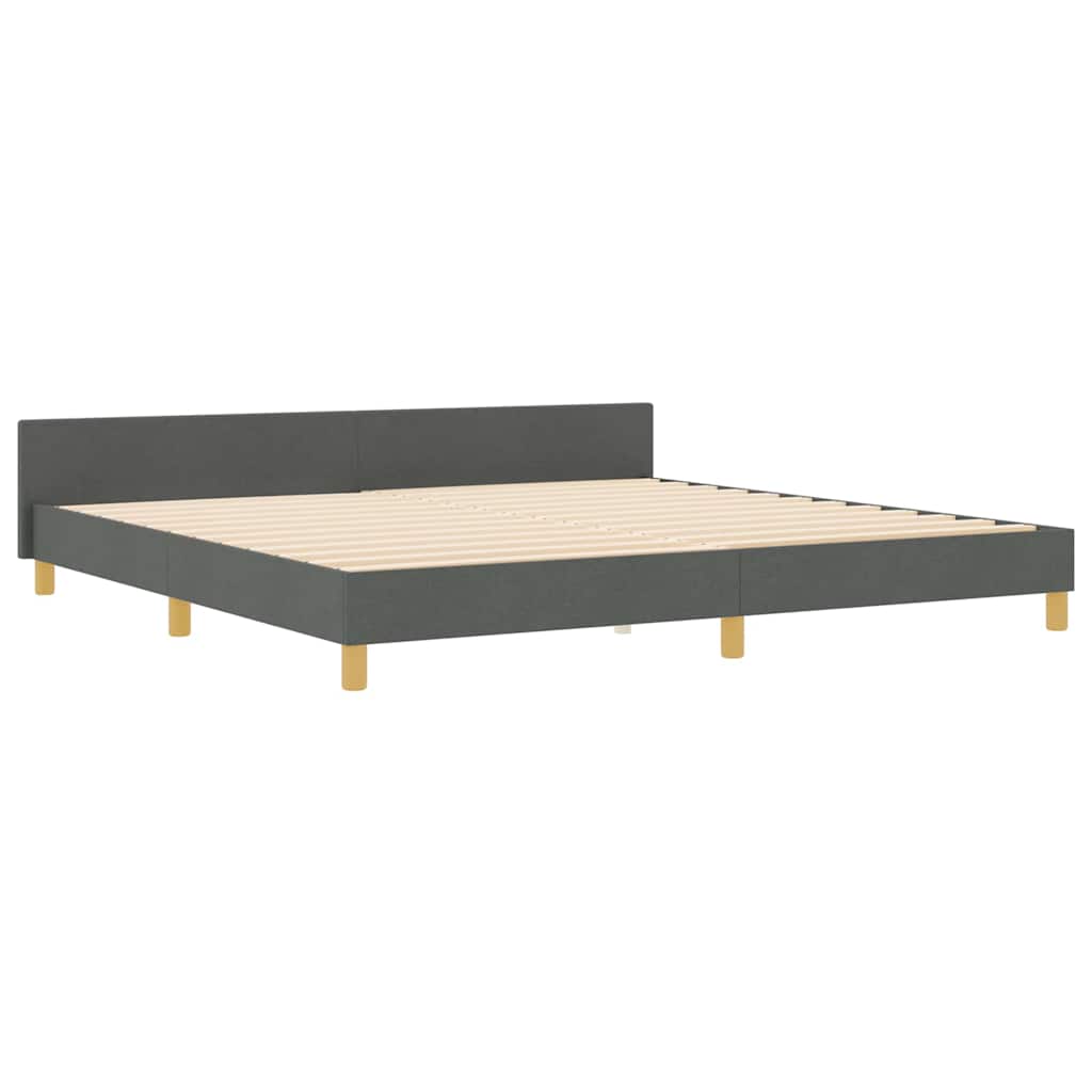 Krevetna konstrukcija Tamno siva 200 x 200 cm tkanina