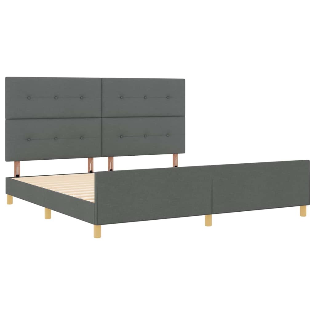 Krevetna konstrukcija Tamno siva 200 x 200 cm tkanina