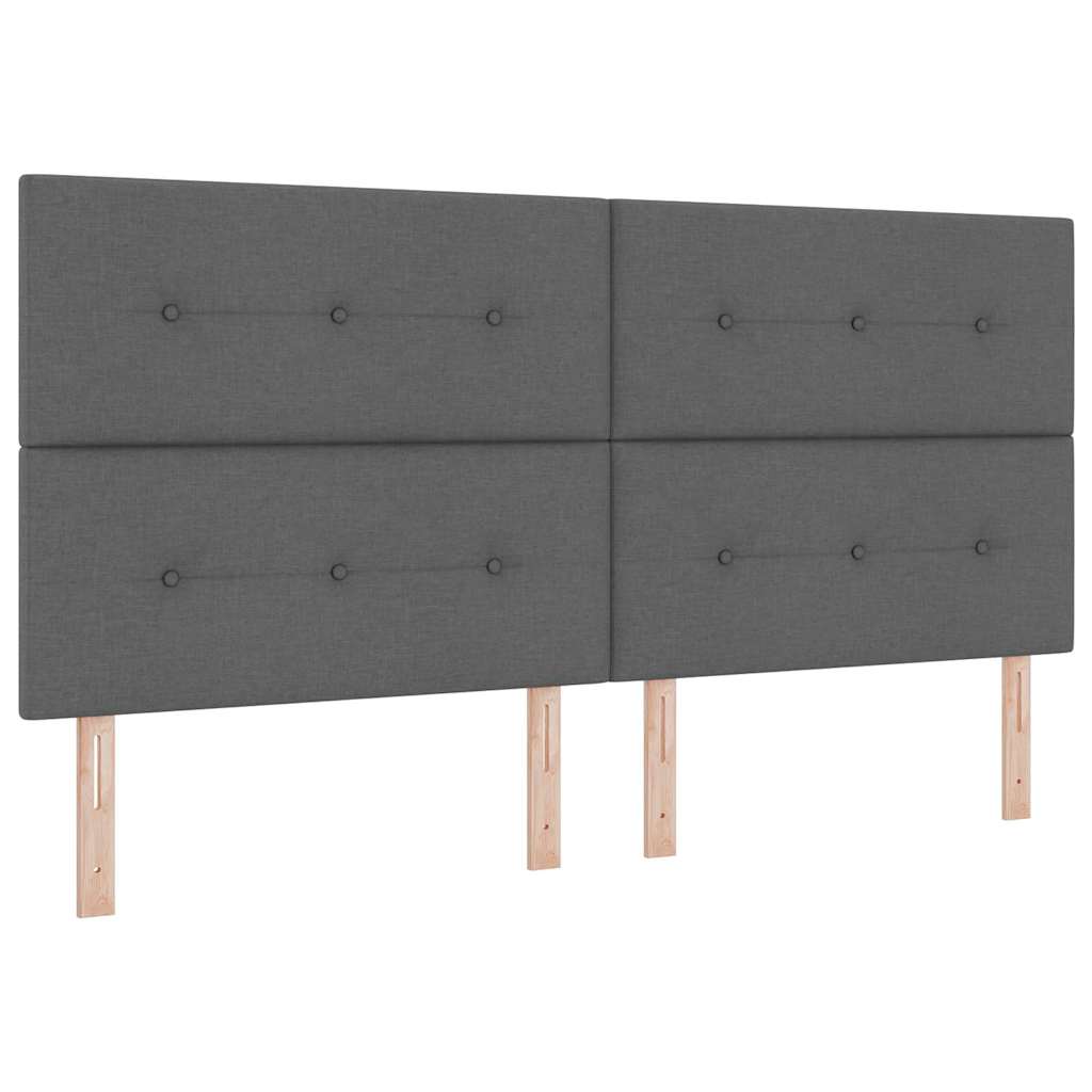 Krevetna konstrukcija Tamno siva 200 x 200 cm tkanina