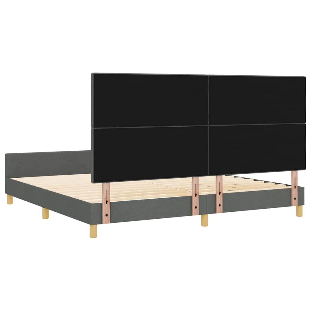 Krevetna konstrukcija Tamno siva 200 x 200 cm tkanina