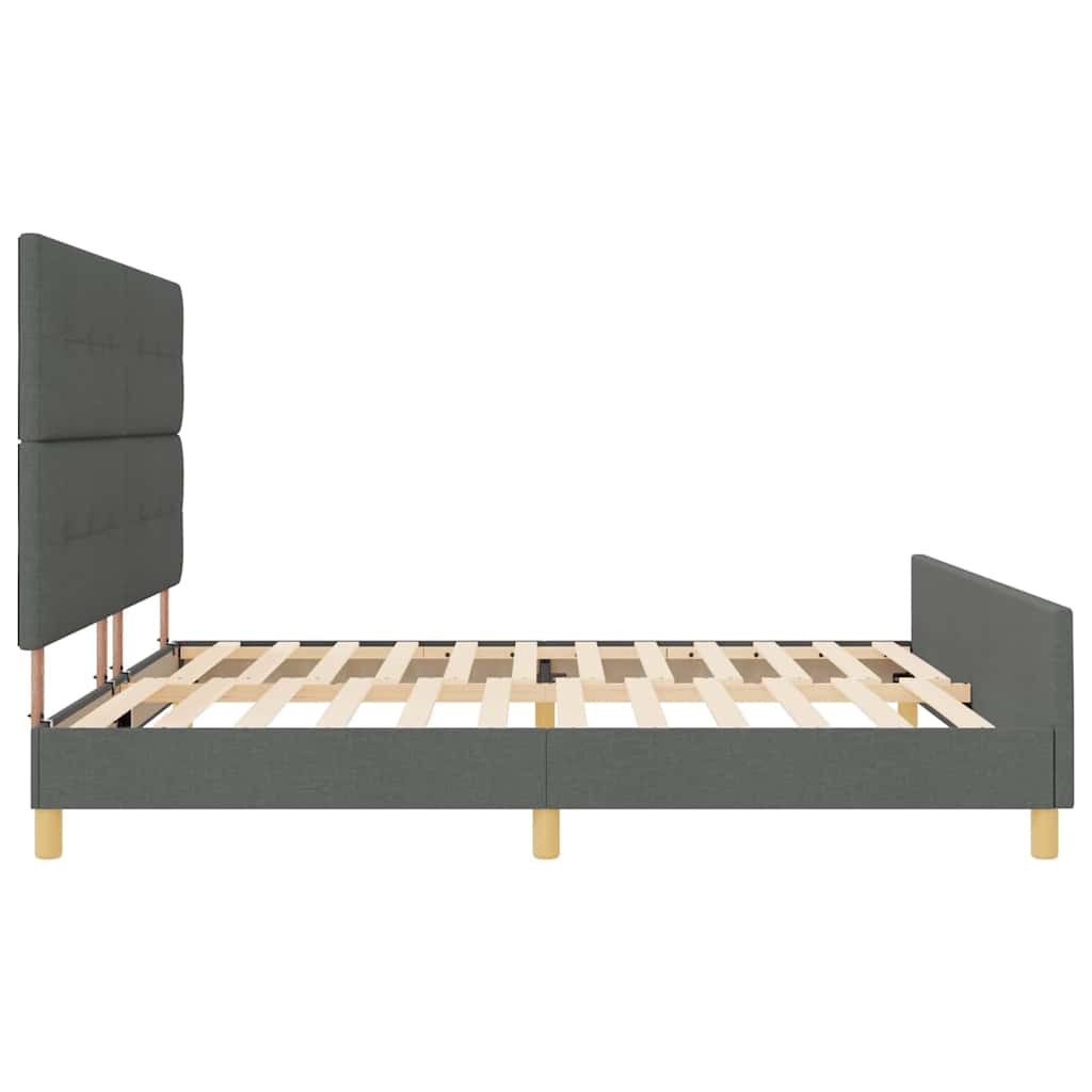 Krevetna konstrukcija Tamno siva 200 x 200 cm tkanina