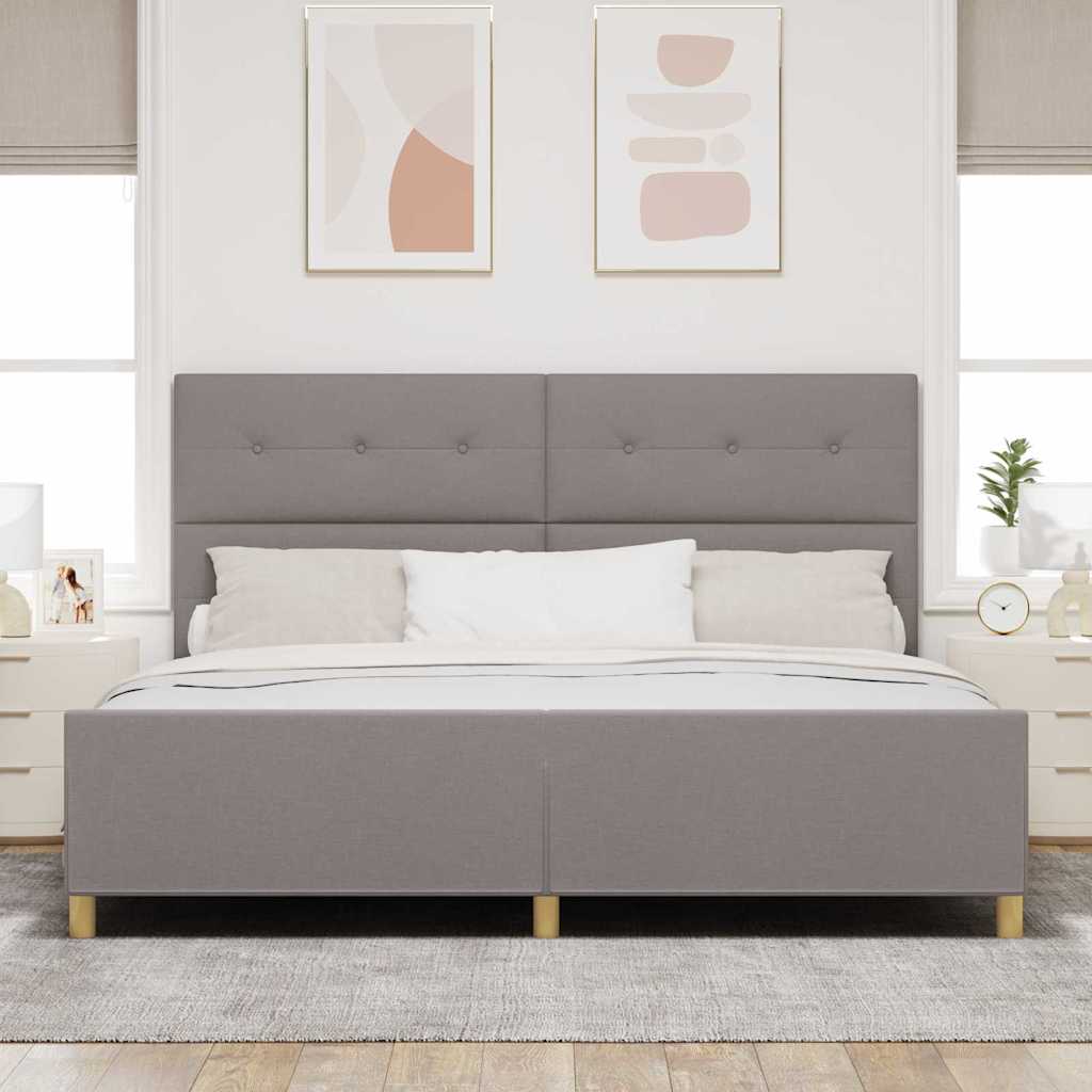 Krevetna konstrukcija Sivo-smeđa 200 x 200 cm tkanina