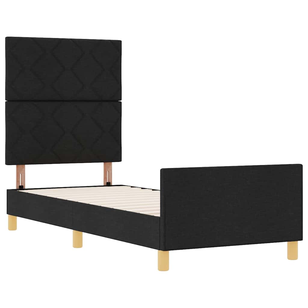 Krevetna konstrukcija s uzglavljem Crna 80 x 200 cm tkanina
