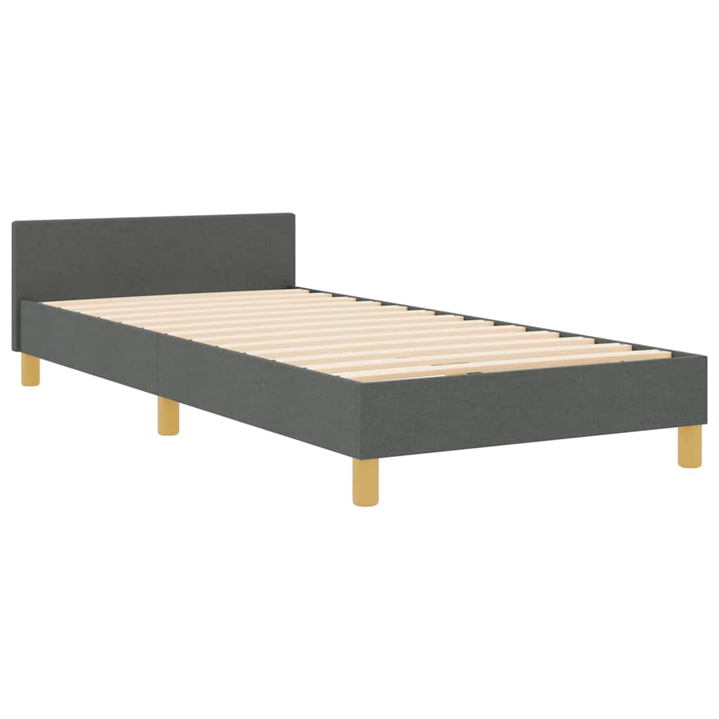Krevetna konstrukcija Tamno siva 90 x 190 cm tkanina
