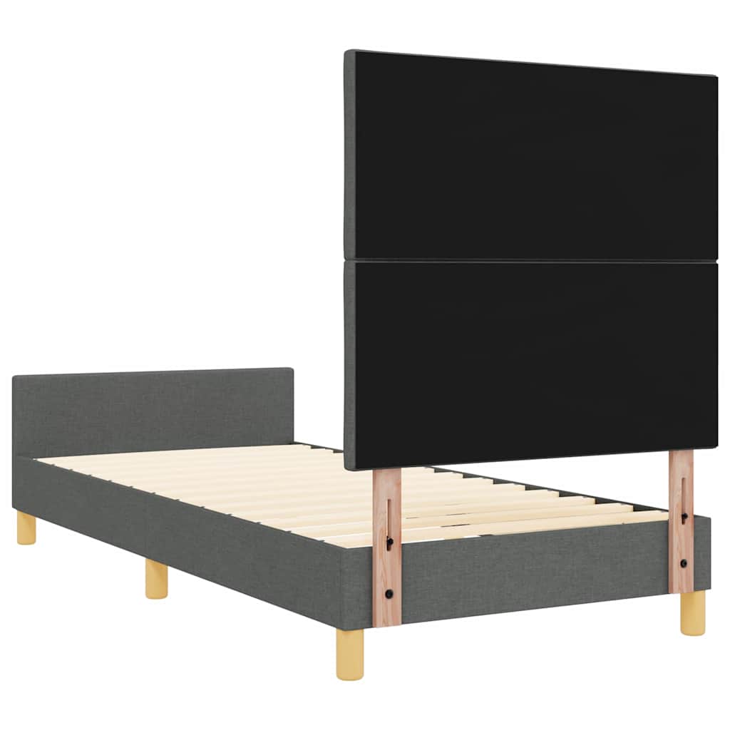 Krevetna konstrukcija Tamno siva 90 x 190 cm tkanina
