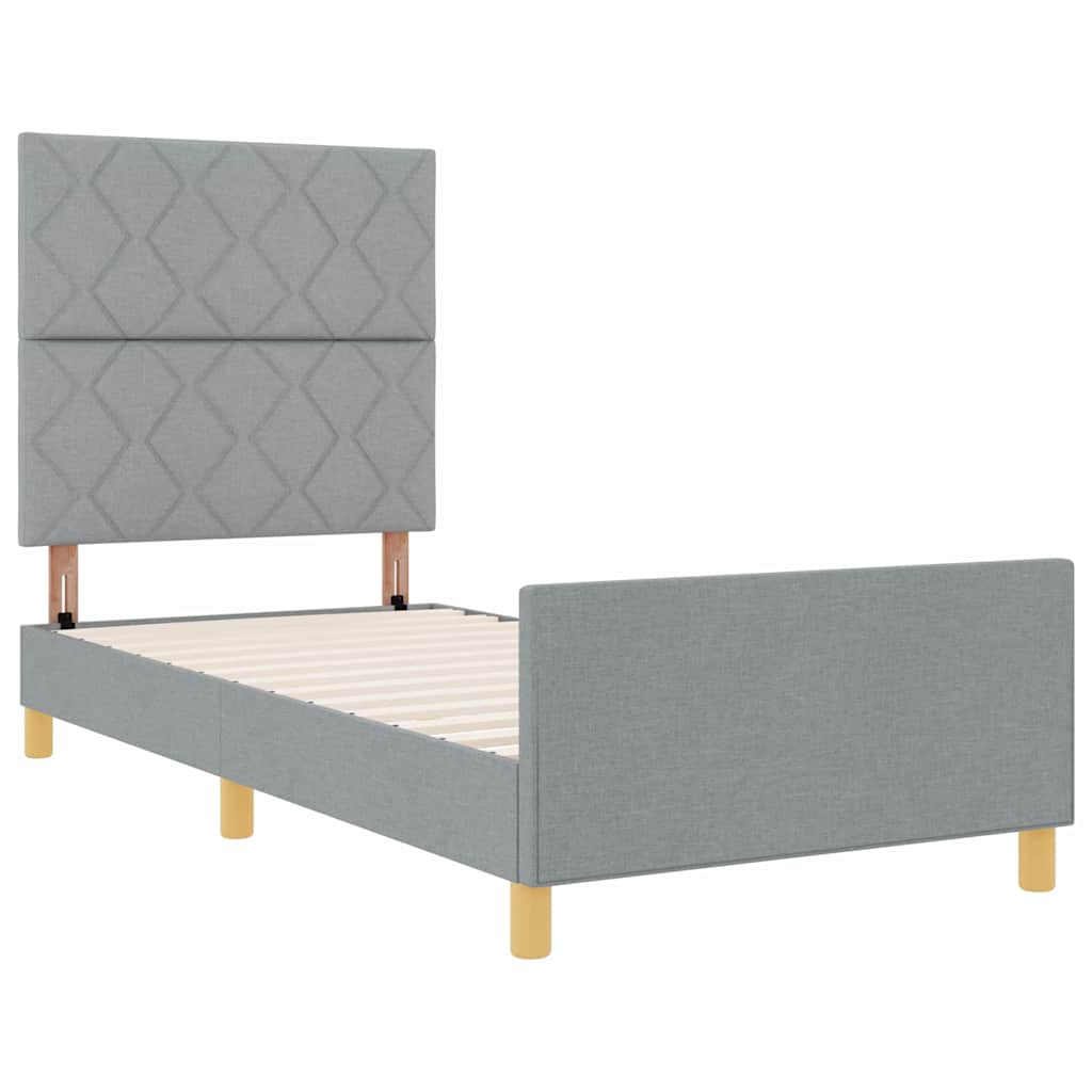 Krevetna konstrukcija Svjetlosiva 100 x 200 cm tkanina